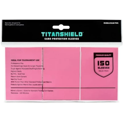 Abbildung von TitanShield (150 Hüllen/Bubblegum Pink) Standardgröße Brettspiel Sammelkartenhüllen Deckschutz für MTG, Dropmix