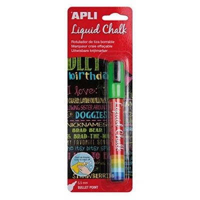 Abbildung von APLI 13958 radierbarer Kreidestift, 5,5 mm, Flüssigkreide, runde Spitze, Grün