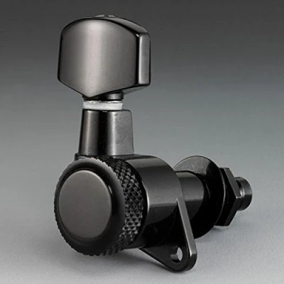 Abbildung von Schaller »M6 135 LOCKING MACHINE HEADS BLACKCHROME 3L/3R LARGE METAL 19.5mm POST« Mechaniken für E Gitarre Set mit 6 Stück