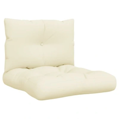 Abbildung von vidaXL Sitzauflage Palettenkissen 2 tlg. Creme Stoff, (2 St)
