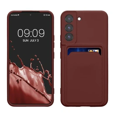 Abbildung von kwmobile Handyhülle kompatibel mit Samsung Galaxy S22 Hülle Handy Cover Fach für Karten in Tawny Red