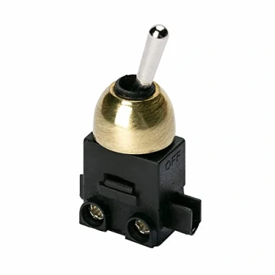 Abbildung von Einbauschalter Kippschalter ON/OFF Ein/Aus 250V Leuchten 1polig 2(1) A LS 2 gold Lampen Tischlampen Wandleuchten (Messing)