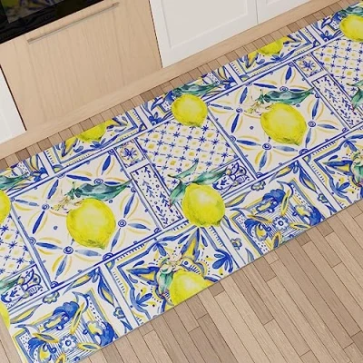 Abbildung von PETTI Artigiani Italiani Teppich für Küche, rutschfest und waschbar, 52 x 100 cm, Design Vietri 01, 100% Made in Italy