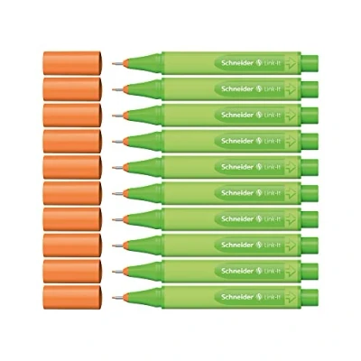 Abbildung von Schneider Link It Fineliner (Superfeine Stifte mit 0,4 mm Strichstärke, einfach zusammenstecken und beliebig kombinieren)10 Stück, Orange