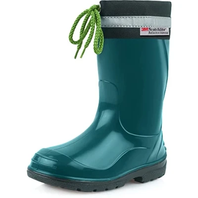 Abbildung von Ladeheid Kinder Gummistiefel mit Stulpe Regenstiefel für Jungen und Mädchen LA 972 (Dunkelgrün/Schwarz, 26 EU)