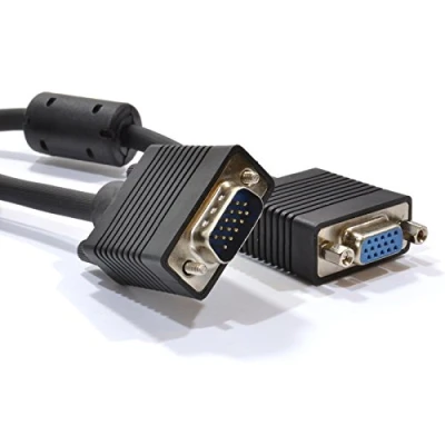 Abbildung von SVGA Monitore Verlängerung Kabel HD15 15 Polig Anschlusskabel Männlich Zum Weiblich 2 m Schwarz [2 Meter/2m]