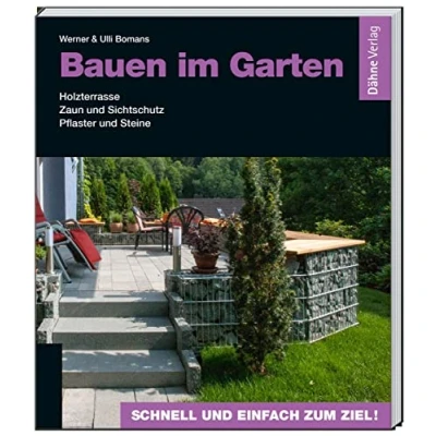 Abbildung von Bauen im Garten: Holzterrasse Zaun und Sichtschutz Pflaster Steine