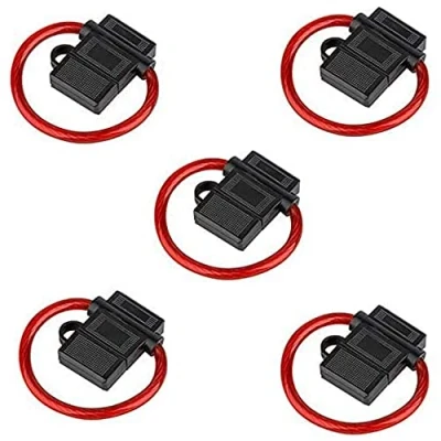 Abbildung von Audioproject A211 5 x Set Auto Sicherungshalter ATC mit 6mm2 Kabel 10 AWG 12V 24V Spritzwasser geschützt Flachsicherung o. KFZ Sicherungen Extra Dickes Radio LKW Verstärkern