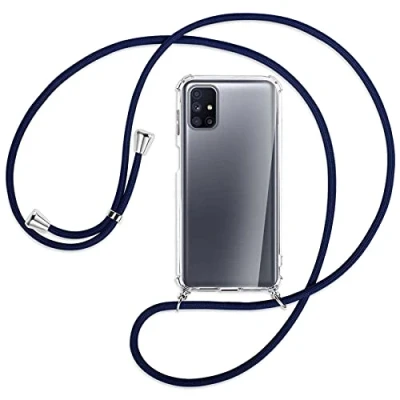 Abbildung von mtb more energy® Handykette kompatibel mit Samsung Galaxy M51 (SM M515, 6.7&#039;&#039;) dunkelblau Smartphone Hülle zum Umhängen Anti Shock Full TPU Case