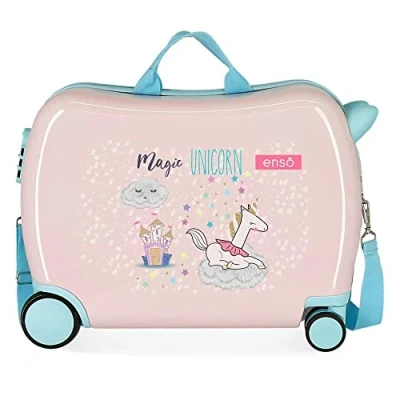 Abbildung von Enso Magic Unicorn Kinderkoffer, Rosa, 50 x 38 20 cm, starr, ABS Kombinationsverschluss, 34 l, 1,8 kg, 4 Räder, Handgepäck