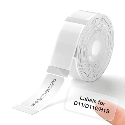 Abbildung von NIIMBOT Thermo Etikettenpapier, 1,4 x 3,0 cm, Aufkleber, wasserfest, reißfest, selbstklebend, für D11 D110 D101 H1S, office &amp; home, 210 Etiketten/Rolle (klar)