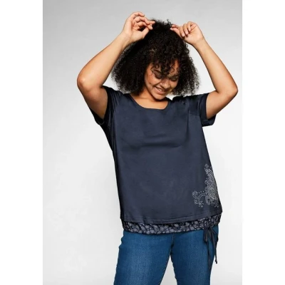 Abbildung von Sheego Tshirt print, Damen, Größe: 48/50, Marine