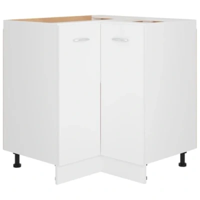 Abbildung von vidaXL Eckunterschrank 2 Regalböden Küchenschrank Küchenzeile Eckschrank Küche Küchenmöbel Einbauküche Schrank Weiß 75,5x75,5x81,5cm Holzwerkstoff