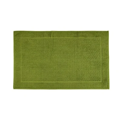 Abbildung von Caleffi Badezimmerteppich, Badematte, Badteppich, 100% Baumwolle, rutschfest, Waschbar, Widerstandsfähig, Einfach zu Waschen und Trocknen. Modell: Sirena, 45X60, Grün.