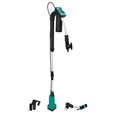 Abbildung von VONROC Regenfasspumpe Akku Tauchpumpe für Regenwassertonne 12V 50W 1500 l/h Trockenlaufschutz Universal Schlauchkupplung Inklusive und Ladegerät