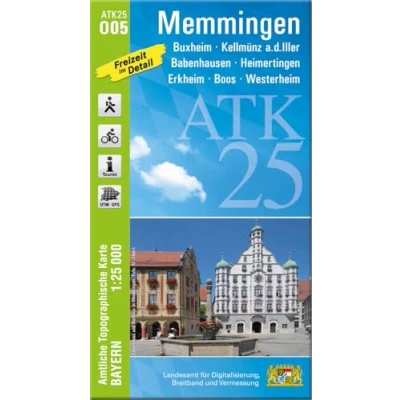 Abbildung von ATK25 O05 Memmingen (Amtliche Topographische Karte 1:25000): Buxheim, Kellmünz a.d.Iller, Babenhausen, Heimertingen, Erkheim, Boos, Westerheim (ATK25 Amtliche 1:25000 Bayern)