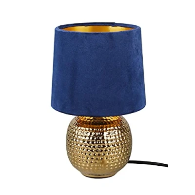 Abbildung von TRIO Leuchten Schreibtischlampe Sophia, ohne Leuchtmittel, Nachttischlampe, Keramik Fuß mit Samtschirm
