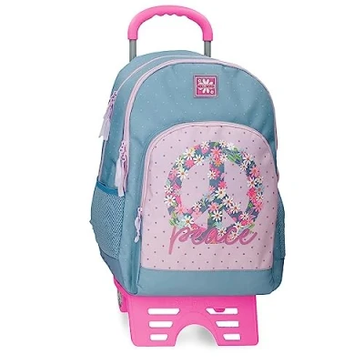 Abbildung von ROLL ROAD Peace Rucksack mit Trolley, mehrfarbig, 33 x 44 17 cm, Polyester, 24,68 l, bunt, Talla única, Trolley