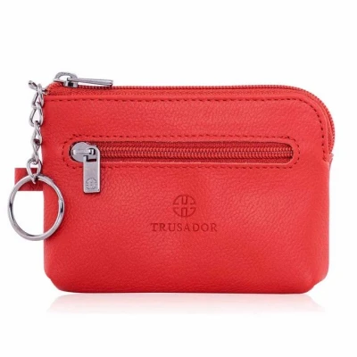 Abbildung von Trusador Geldbörse Leder &#039;Milano&#039; Edles Schlüsseletui mit Reißverschluss für Kleingeld (Handarbeit / Hand Made, Made in EUROPE, Pouch Purse), Vollnarbenleder, Handarbeit, Europe