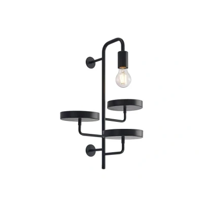 Abbildung von Lindby Wandleuchte Hanjo, Höhe 50 cm, schwarz, Metall