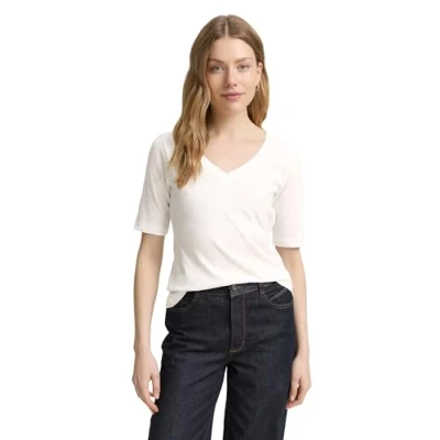 Abbildung von TOM TAILOR Damen 1048308 T Shirt, 10315 Whisper White, L