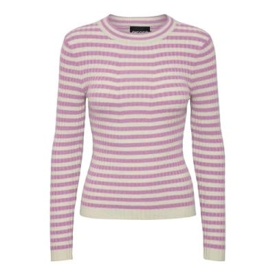 Abbildung von Pieces Crista LS Oneck NOOS BC Strickpullover, Damen, Größe: XL, Pastel lavender