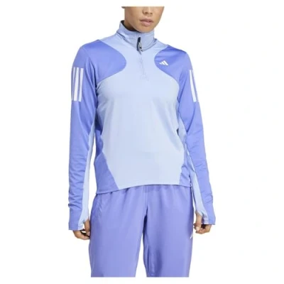Abbildung von adidas Performance OTR B CB HZIP Langarmshirt blue spark semi blue, Damen, Größe: Large,