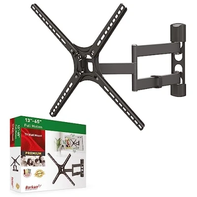 Abbildung von Barkan TV Wandhalterung, 29 65 Zoll Schwenkbar / Neigbar Vollbewegung flach &amp; curved Fernseher Halterung, hält bis 40Kg, Patentierter, UL zertifiziert, für LED OLED LCD, Max. VESA 400x400