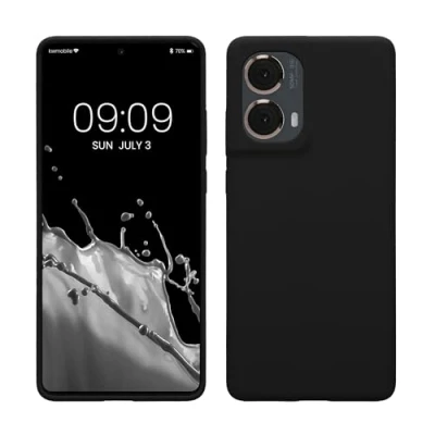 Abbildung von kwmobile Hülle kompatibel mit Motorola Moto G85 5G Silikon Handy Case Handyhülle weiche Oberfläche kabelloses Laden Schwarz