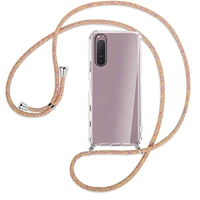 Abbildung von mtb more energy® Handykette kompatibel mit Sony Xperia 5 II (6.1&#039;&#039;) Rainbow Smartphone Hülle zum Umhängen Anti Shock Full TPU Case