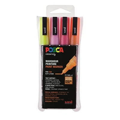 Abbildung von Uni Ball Fasermaler Posca PC 3M 0,9 1,3mm Glitter sortiert VE=4 St