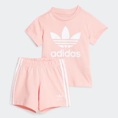 Abbildung von adidas Originals TEE SET Infant Shorts für Kinder, Größe: 62, Semi pink spark