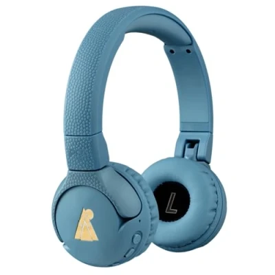 Abbildung von POGS Drahtloser Bluetooth Kinderkopfhörer The Gecko 2 Faltbarer robuster ab 3 Jahren Lautstärkebegrenzung 85 dB Mikrofon On Ear Drahtlose Musik Sharing Funktion (rBlau)