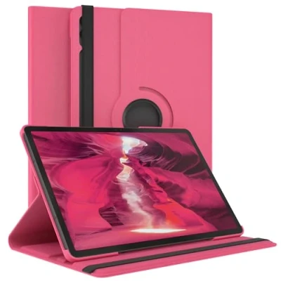 Abbildung von EAZY Case Tablet Hülle für Samsung Galaxy Tab S10 Plus / S9 FE Schutzhülle Smart Cover Rotationcase zum Aufstellen Klapphülle 360 drehbar mit Standfunktion Tasche Kunstleder Pink