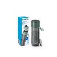 Abbildung von BRITA Sport Wasserfilterflasche Modell Active Dark Green (600 ml) Quetschbare BPA freie Flasche für unterwegs, filtert Chlor, organische Verunreinigungen, Hormone und Pestizide bewahrt wichtige