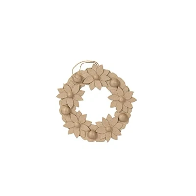 Abbildung von Decopatch HD067C Blumenkranz aus Pappmaché, 29cm, für Wohndeko, einfach zum Verzieren, Kartonbraun, 1 Stück