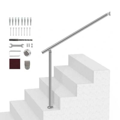 Abbildung von VEVOR Handläufe für Außentreppen, 100 cm Terrassengeländer Set zur Wand und Bodenmontage, Geländer Außentreppen mit Installationsset