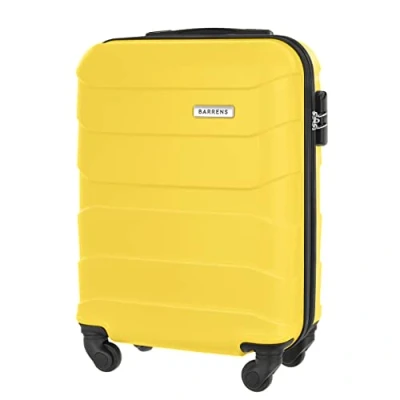Abbildung von BARRENS Handgepäck Koffer Trolleys 55x40x20 cm Reisekoffer Hartschalenkoffer Cabin Size Suitcase Carry On Luggage Kabinenkoffer mit 4 Rädern Zahlenschloss Teleskopgriff Groß und Leicht (Gelb)