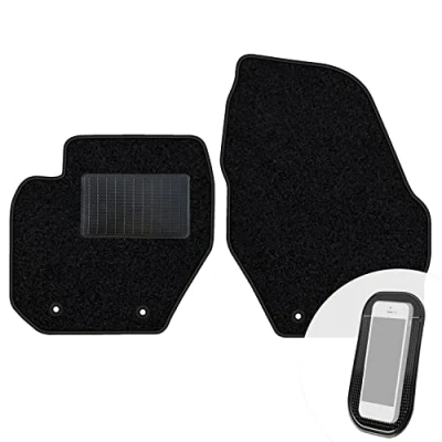 Abbildung von moto MOLTICO Vorne Fußmatten Auto Velours Autoteppiche Schwarz Automatten Set 2 teilig passend für Volvo S60 II V60 20102018