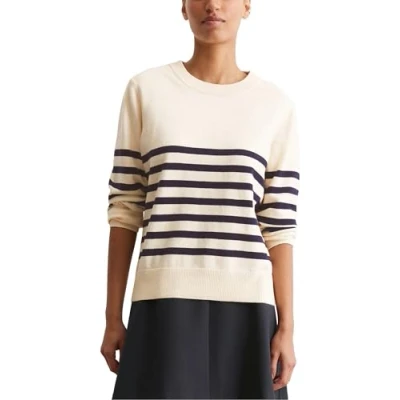 Abbildung von Marc O&#039;Polo Denim Longsleeve CREW NECK Strickpullover, Damen, Größe: XS, Offwhite