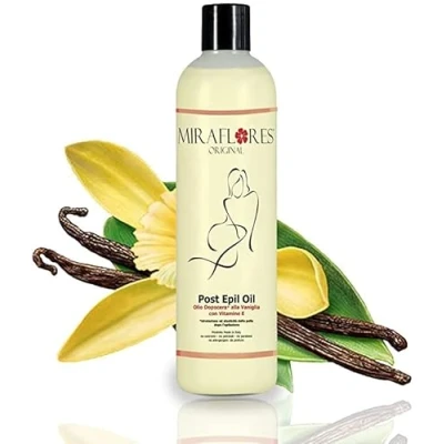 Abbildung von Vanilla After Wax Oil 100% Natural Professional Use 500ml Post Depilation Body mit Vitamin E, um die Haut zu befeuchten und Brasilianische Wachsreste entfernen