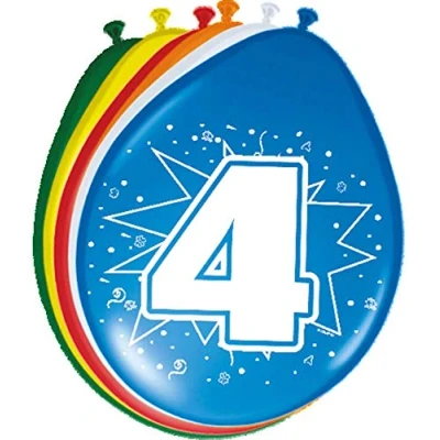 Abbildung von Luftballons 4 Jahre 8 Stücke
