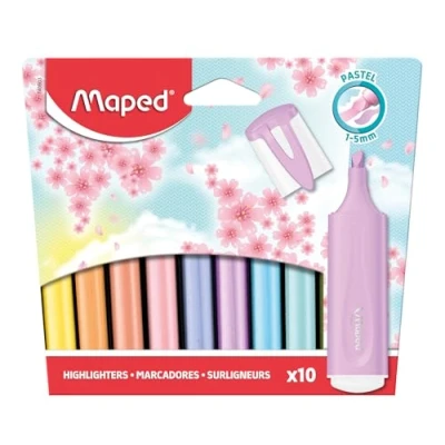 Abbildung von Maped Textmarker FLUO PEPS PASTELL 10 in verschiedenen, leichten Pastelltönen
