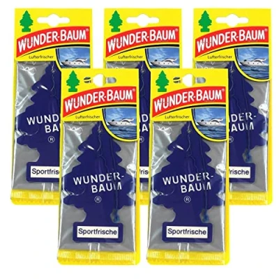 Abbildung von Wunderbaum 5X Sportfrische Orginal Lufterfrischer Duftbaum Fahrzeugduft 1 STK