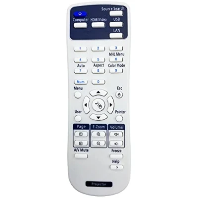 Abbildung von Leankle Fernbedienung 1613717 für Epson Projektoren EB 520, 525W, 530, 530S, 535W, 536Wi, 570, 575W, 575Wi, 580, 585W, 585Wi, 590WT, 595Wi