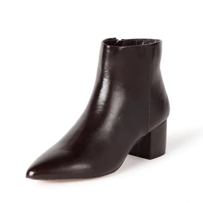 Abbildung von The Drop Jessi Stiefel mit Blockabsatz und Seitlichem Reißverschluss Damen Ankle Boot, Schokoladenbraun, Gr. 38 EU