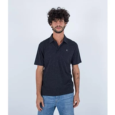 Abbildung von Hurley Herren Ace Vista Polo S/S Tshirt, schwarz (Heather Black), S