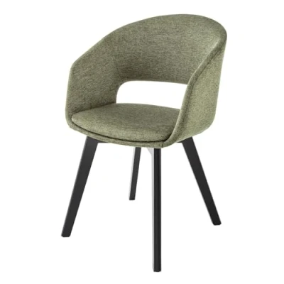 Abbildung von riess ambiente Polsterstuhl NORDIC STAR grün / schwarz (Einzelartikel, 1 St), Esszimmer · Strukturstoff Massivholz mit Armlehne Küche Design