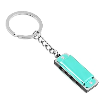 Abbildung von YOUNAFEN Spezielle Mundharmonika, 8 Töne, 4 Löcher, Schlüsselanhänger für Schlüssel, 3,5 x 1,2 cm, Musikinstrumente, Geschenke Kinder,