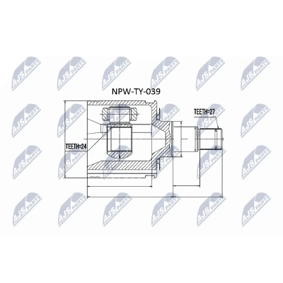 Abbildung von NTY NPW TY 039 Gelenksatz Vorderachse, getriebeseitig TOYOTA: Land Cruiser Prado 90